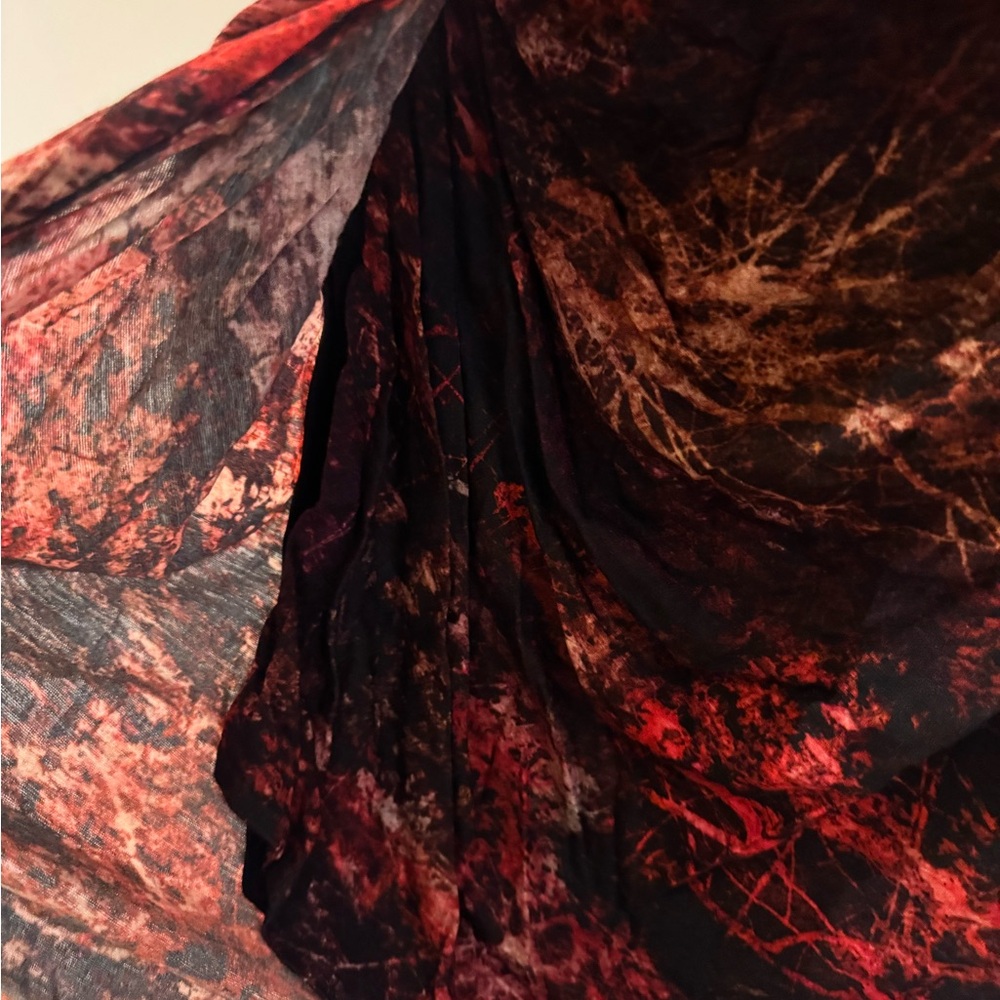 Helmut Lang Wrap Skirt Large Womens Midnight Floral Black Red Draped Y2K small - Picture 6 of 10